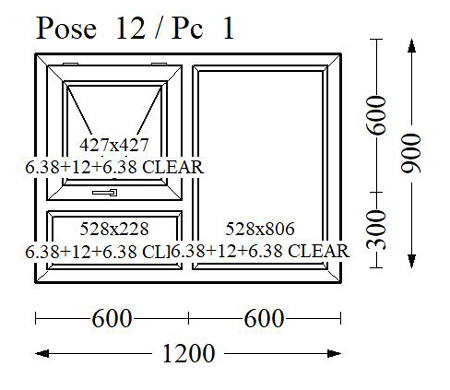 Everest Max White Double Glass 1200x900
