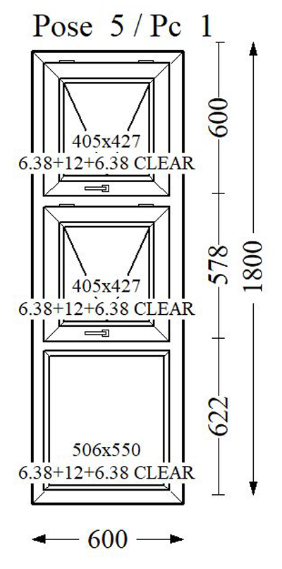 Everest Max Colour Double Glass 600x1800