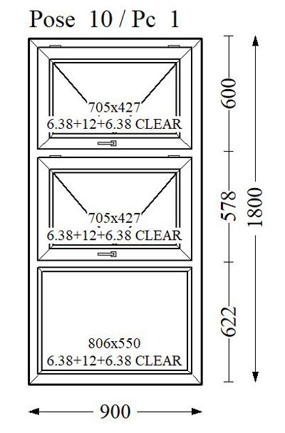 Everest Max Colour Double Glass 900x1800