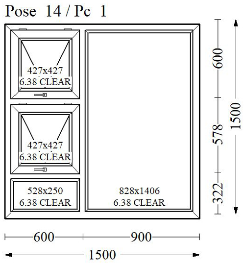 Everest Max White Single Glass 1500x1500