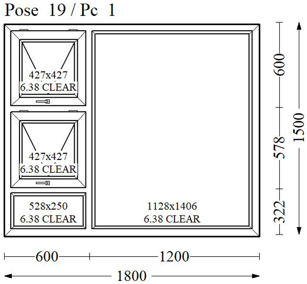 Everest Max White Single Glass 1800x1500