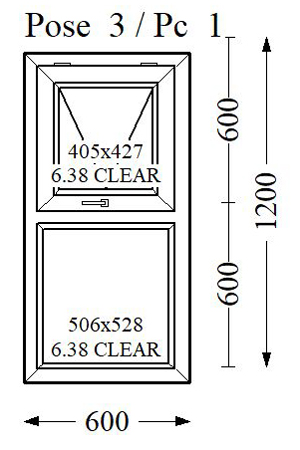 Everest Max White Single Glass 600x1200