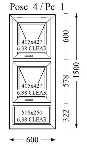 Everest Max White Single Glass 600x1500