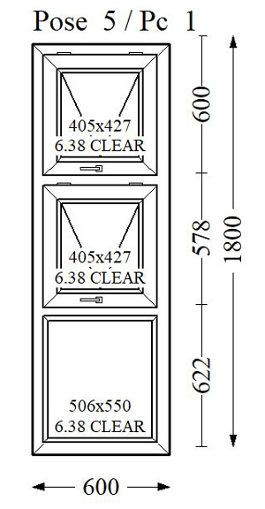 Everest Max Colour Single Glass 600x1800