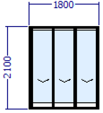 Vistafold Sliding Folding Door 2100x1800