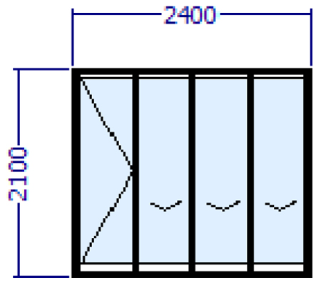 Vistafold Sliding Folding Door 2100x2400