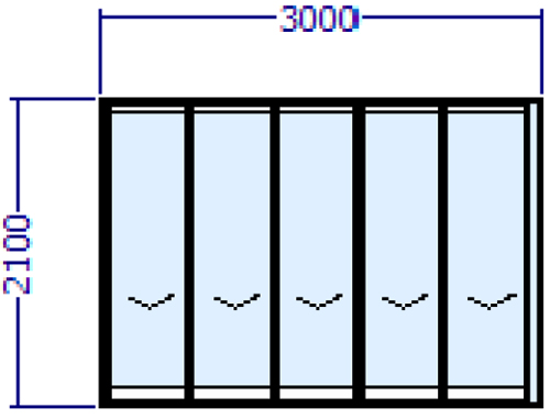 Vistafold Sliding Folding Door 2100x3000